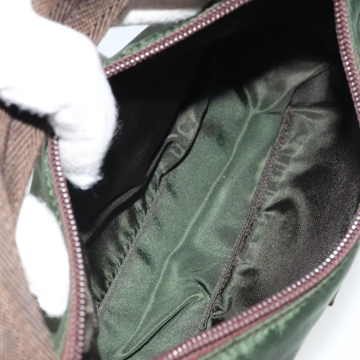 PRADA Hand Pouch Nylon Khaki Auth 163782