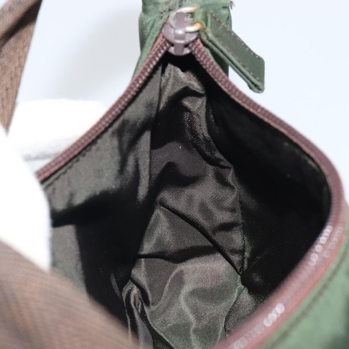 PRADA Hand Pouch Nylon Khaki Auth 163782