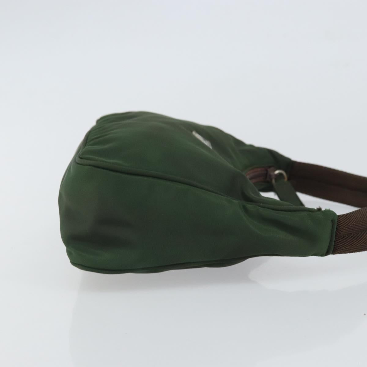 PRADA Hand Pouch Nylon Khaki Auth 163782