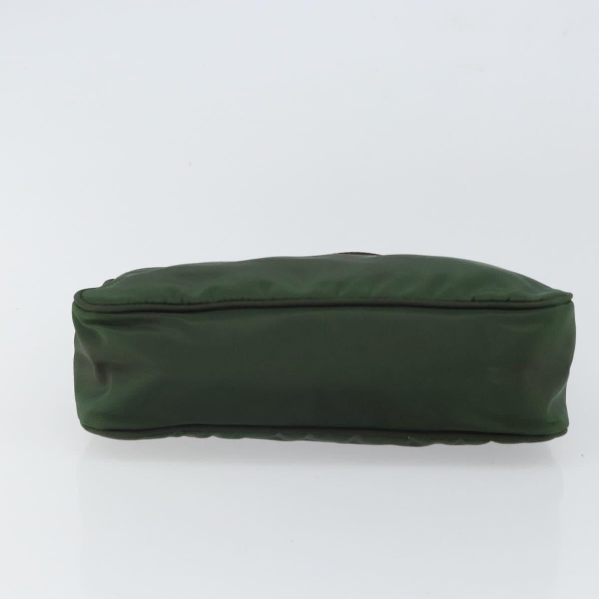 PRADA Hand Pouch Nylon Khaki Auth 163782