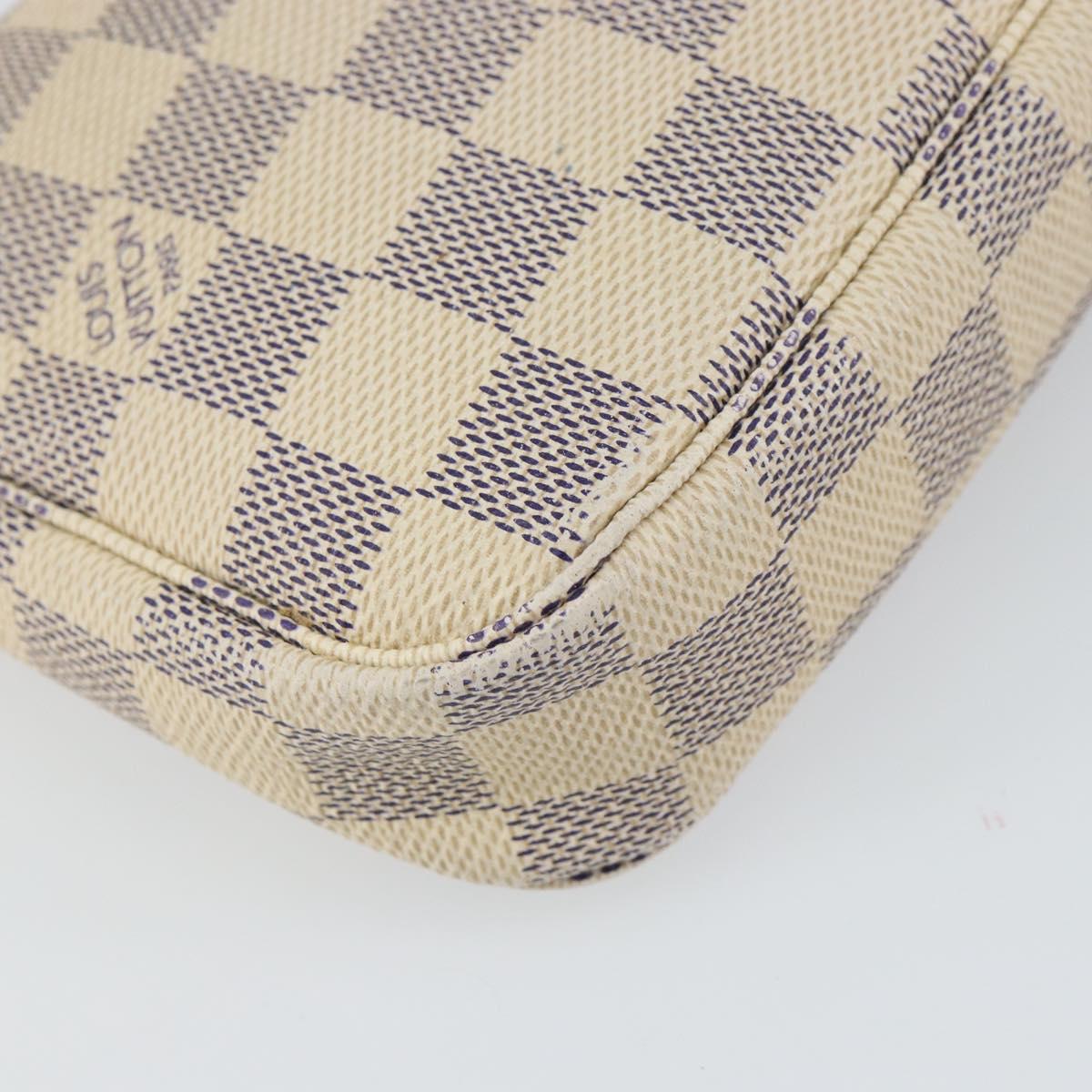 LOUIS VUITTON Damier Azur Pochette Accessoires Pouch N51986 LV Auth 163798