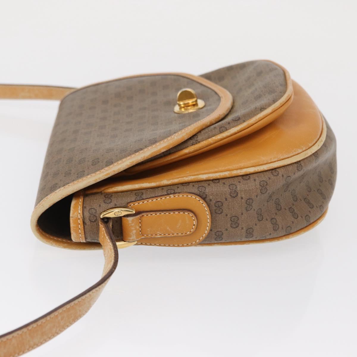 GUCCI Micro GG Supreme Shoulder Bag PVC Beige Gold 001 084 0930 Auth 163802
