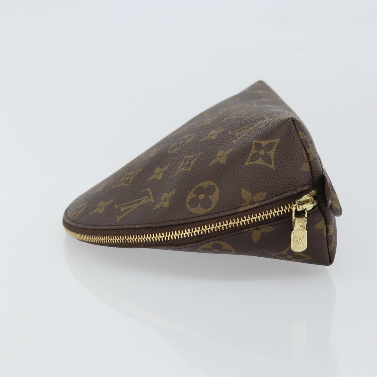 LOUIS VUITTON Monogram Trousse Demi Ronde Cosmetic Pouch M47520 LV Auth 163812