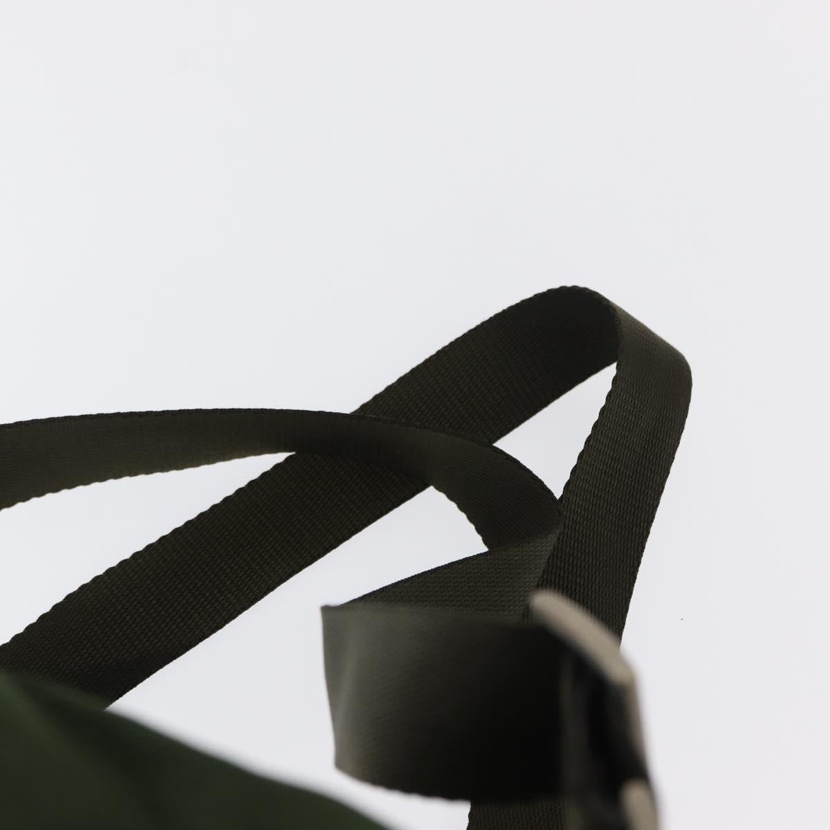 PRADA Backpack Nylon Green Silver Auth 163822