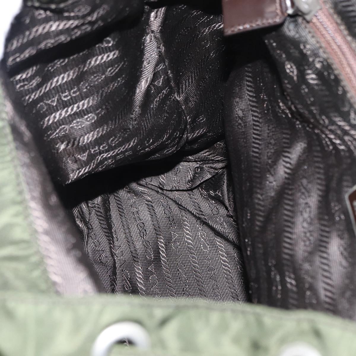 PRADA Backpack Nylon Green Silver Auth 163822