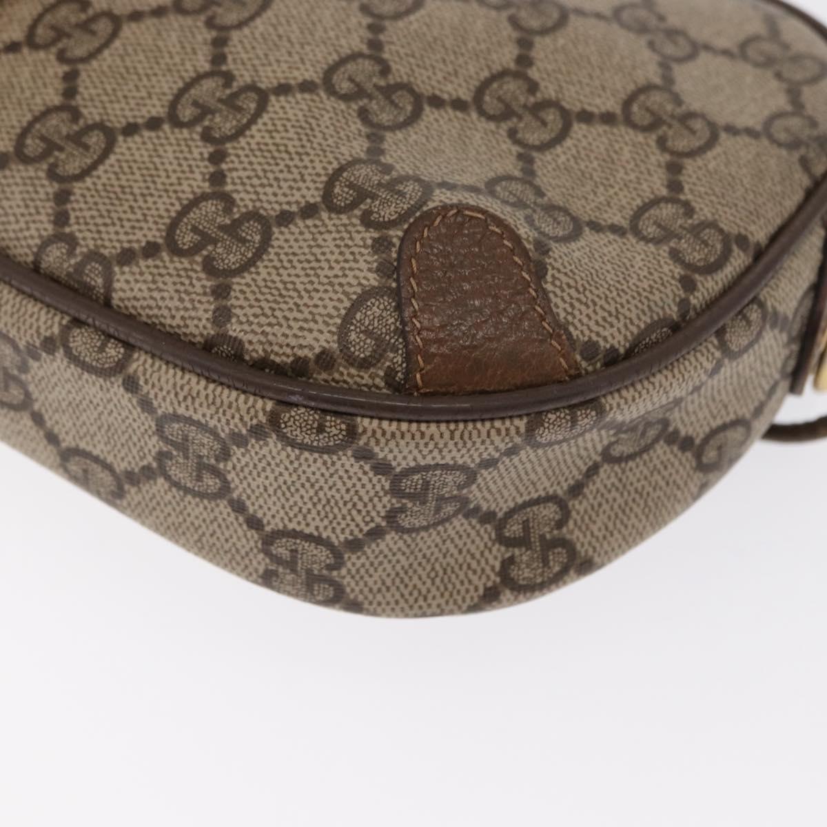 GUCCI GG Supreme Web Sherry Line Bag PVC Beige Gold 89 02 066 Auth 163825