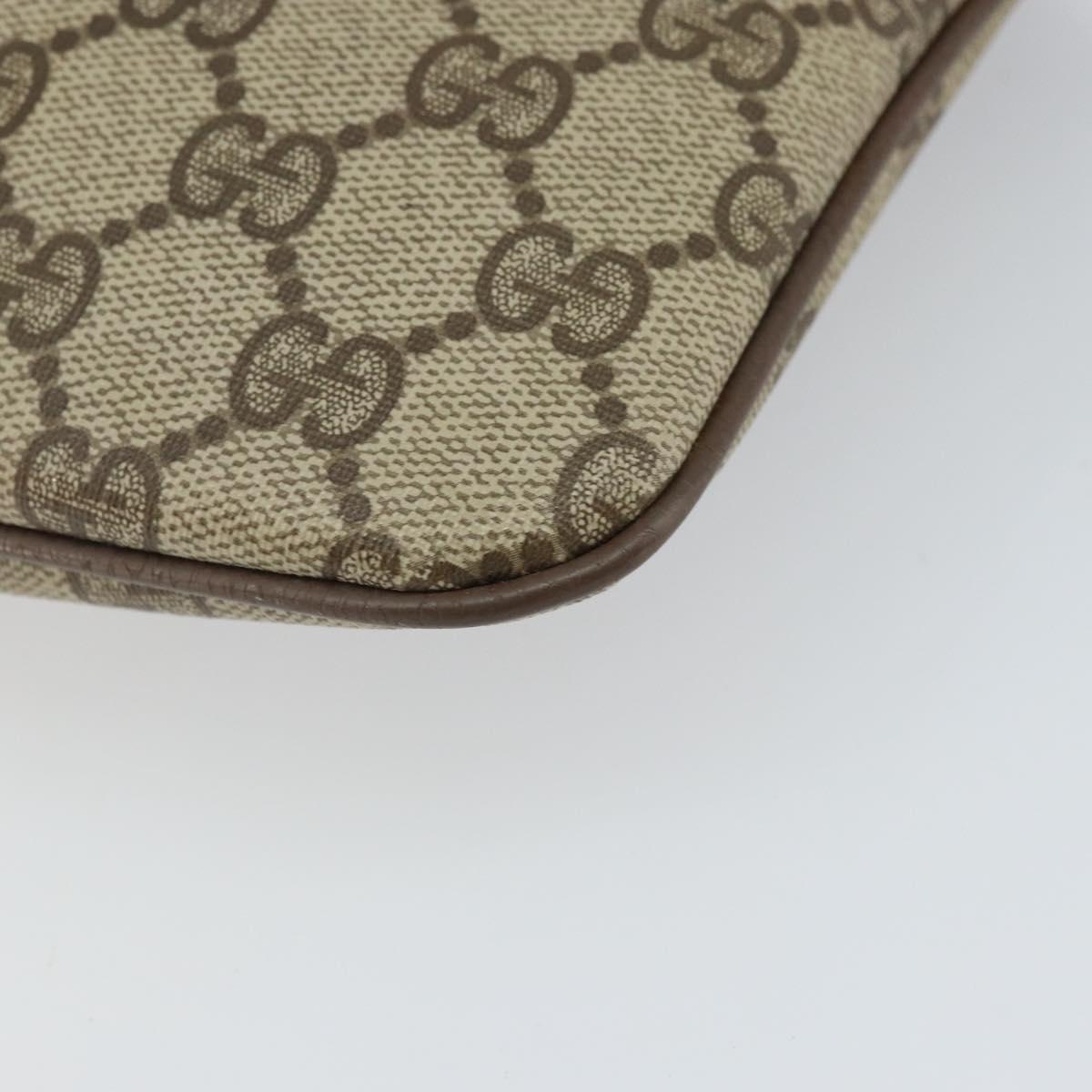 GUCCI GG Supreme Web Sherry Line Bag PVC Beige Gold 004 02 047 Auth 163828