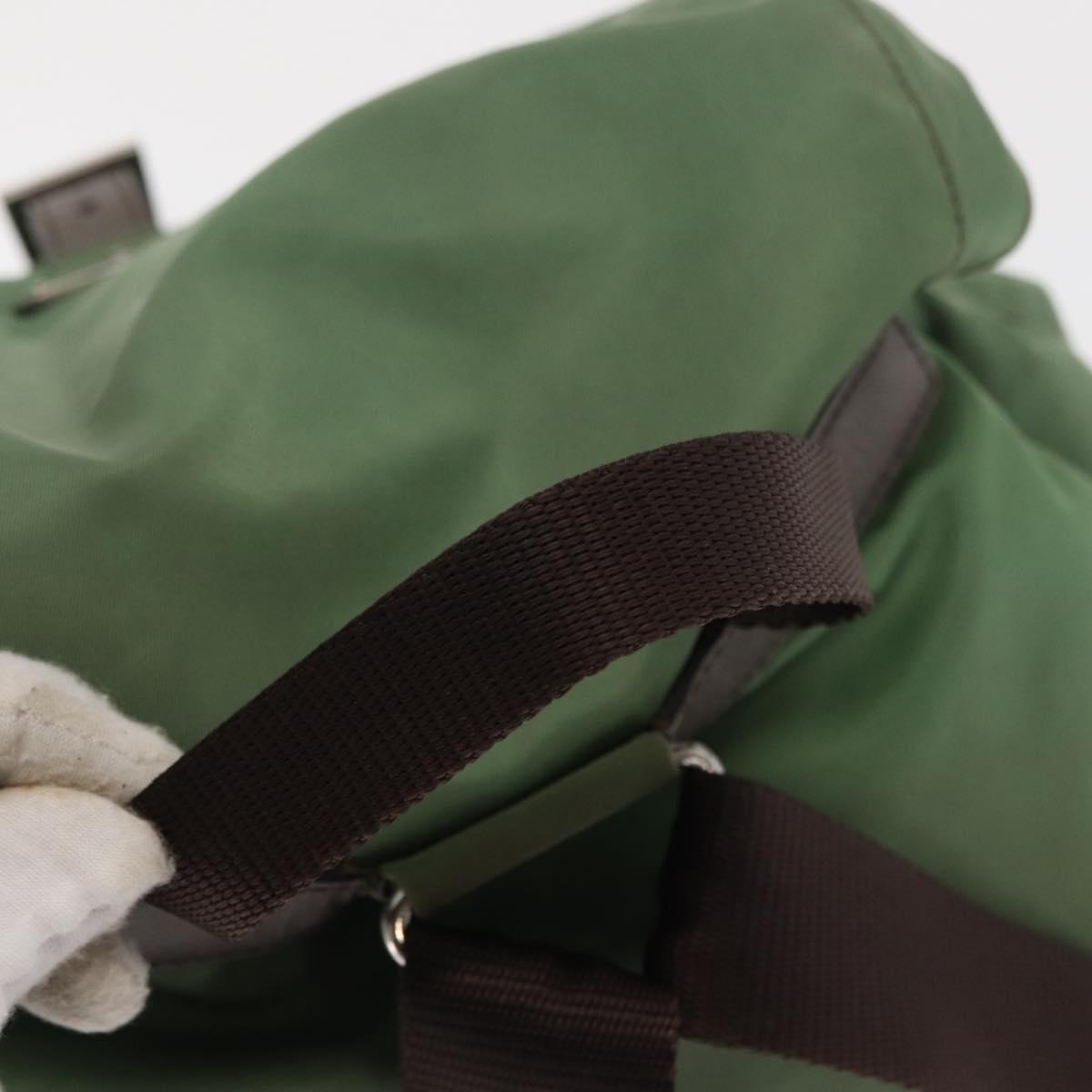 PRADA Backpack Nylon Green Silver Auth 163851