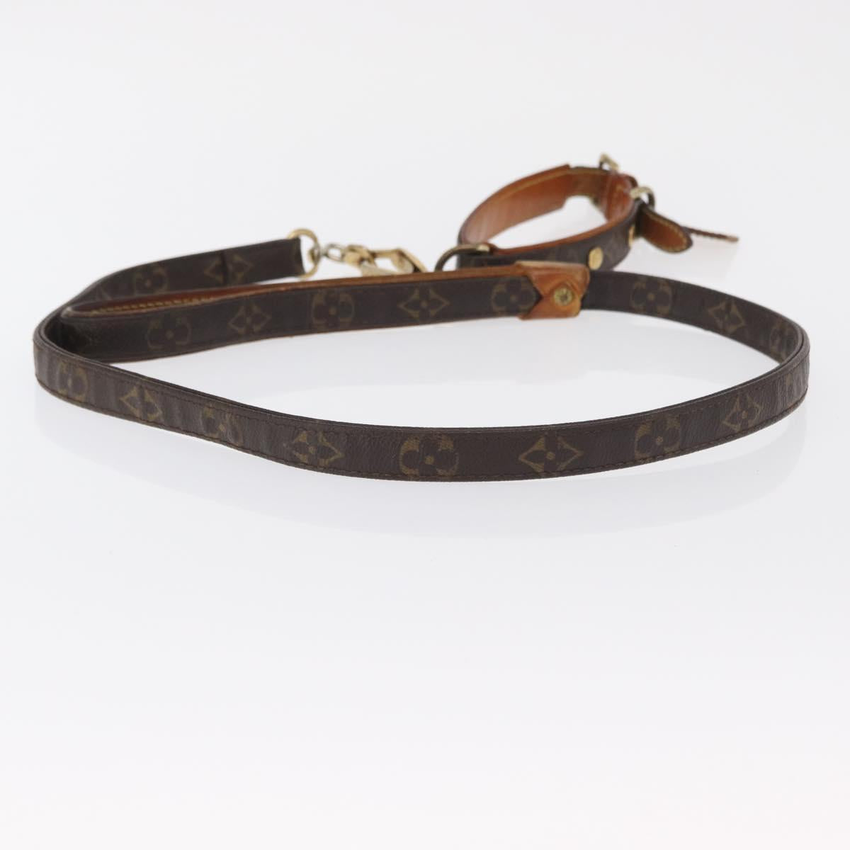 LOUIS VUITTON Less Baxter MM Collier Baxter MM Dog Leash 2 Set LV Auth 163856