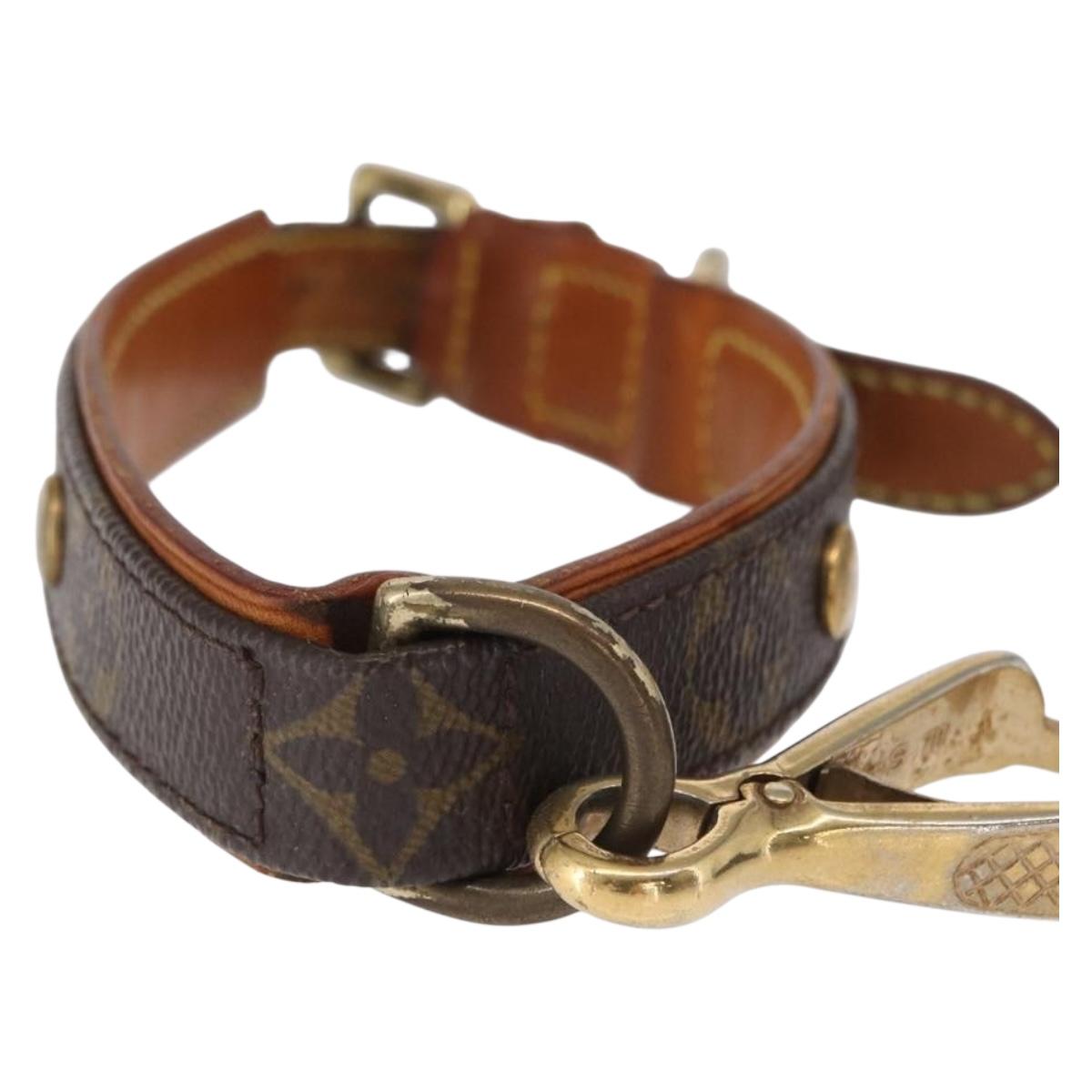 LOUIS VUITTON Less Baxter MM Collier Baxter MM Dog Leash 2 Set LV Auth 163856