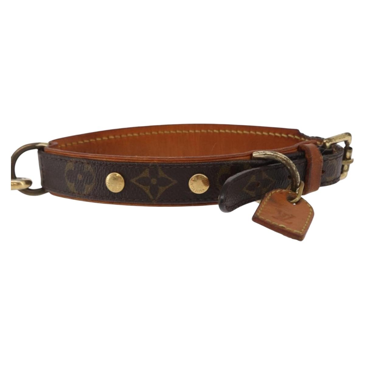 LOUIS VUITTON Less Baxter MM Collier Baxter MM Dog Leash 2 Set LV Auth 163856