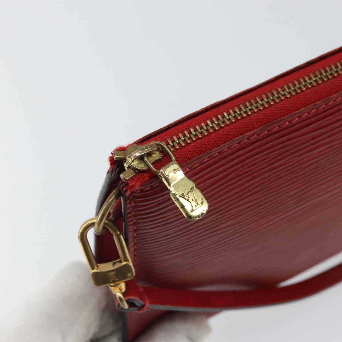 LOUIS VUITTON Epi Pochette Accessoires Pouch Red M52947 LV Auth 163858
