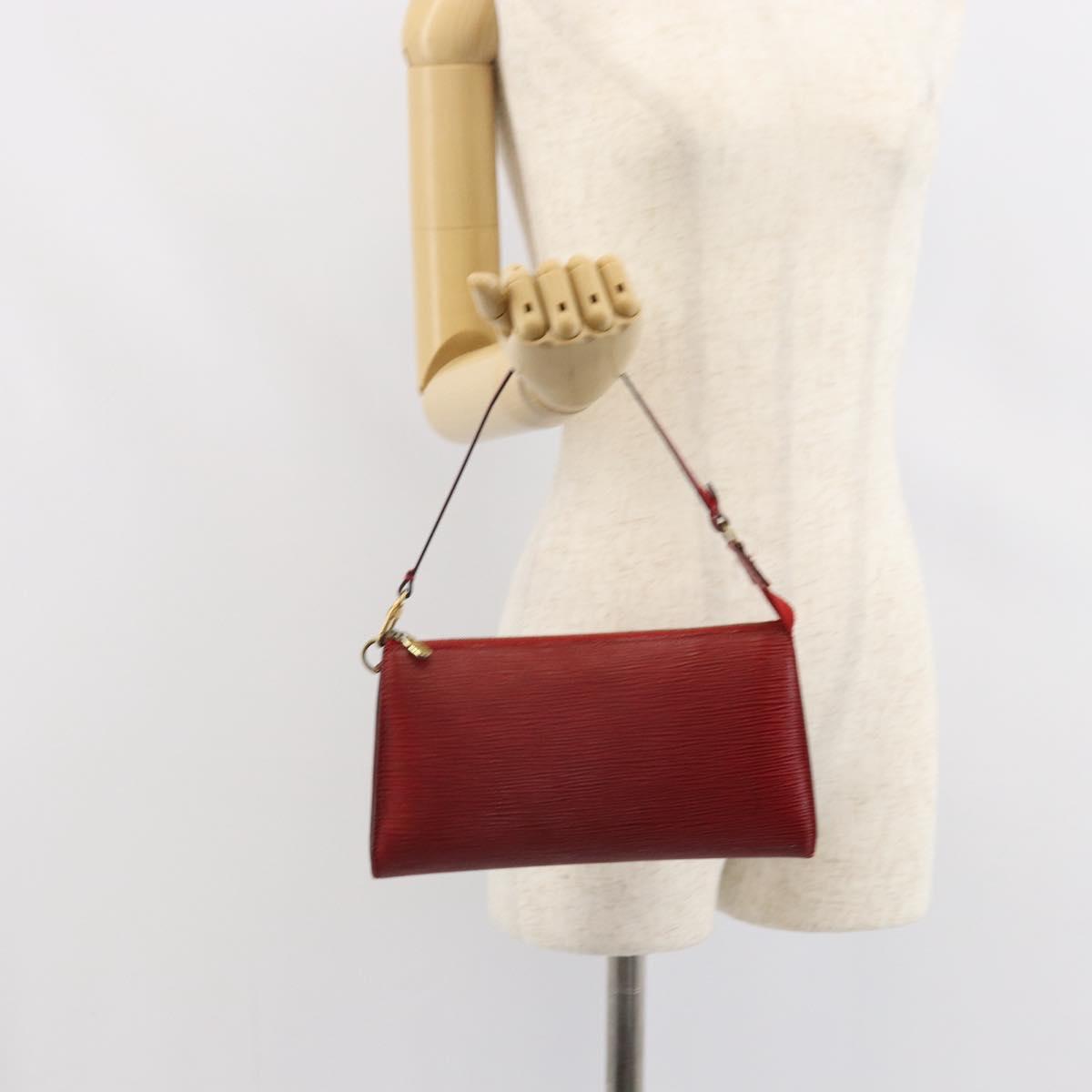 LOUIS VUITTON Epi Pochette Accessoires Pouch Red M52947 LV Auth 163858