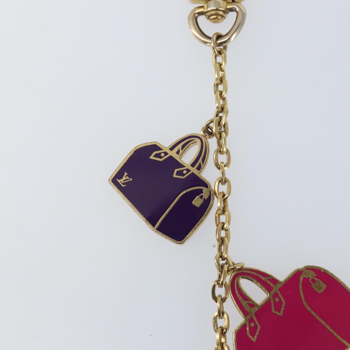 LOUIS VUITTON Chain Iconic Bag Charm metal Gold Tone M66985 LV Auth 163860