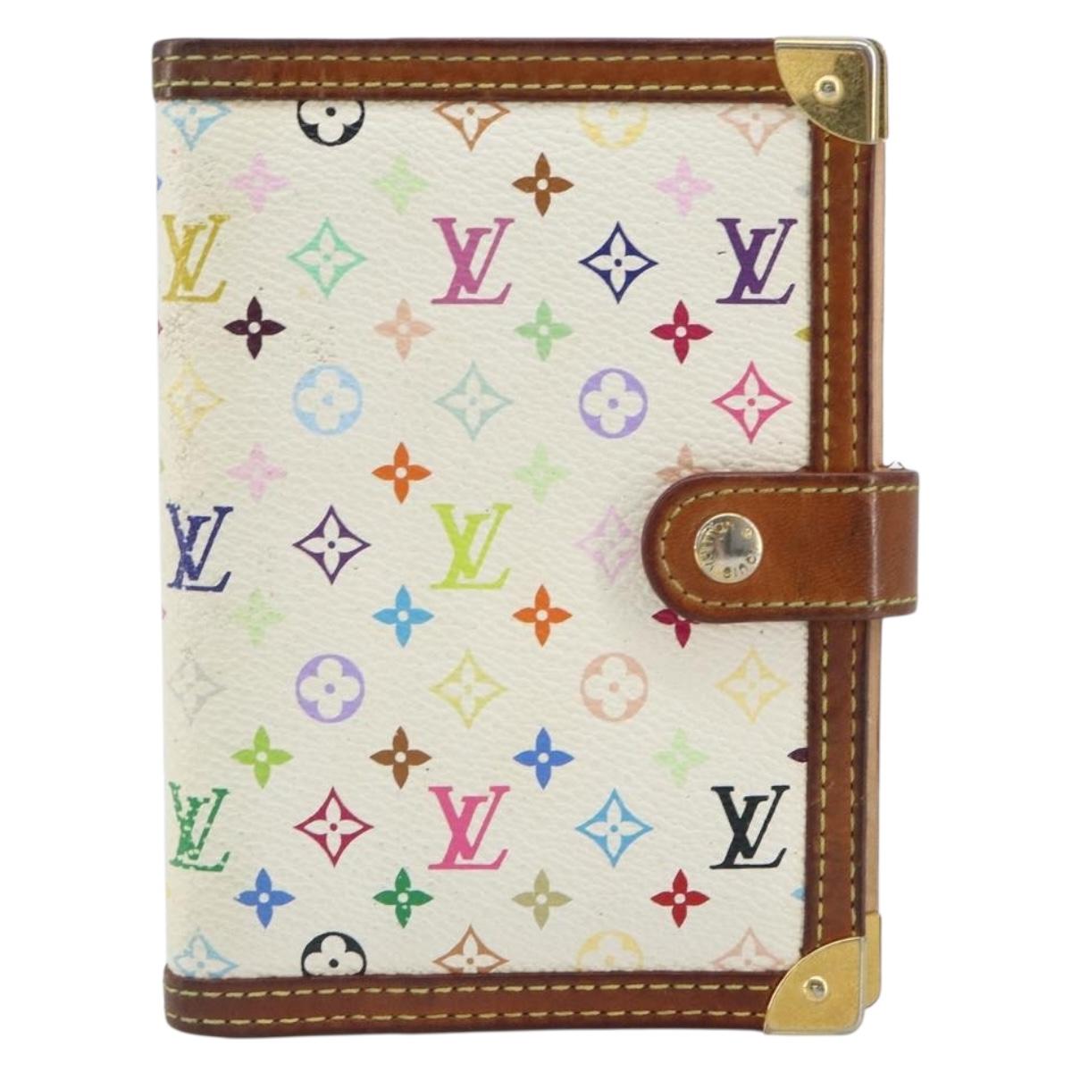 LOUIS VUITTON Multicolor Agenda PM Day Planner Cover White R21074 LV Auth 163862