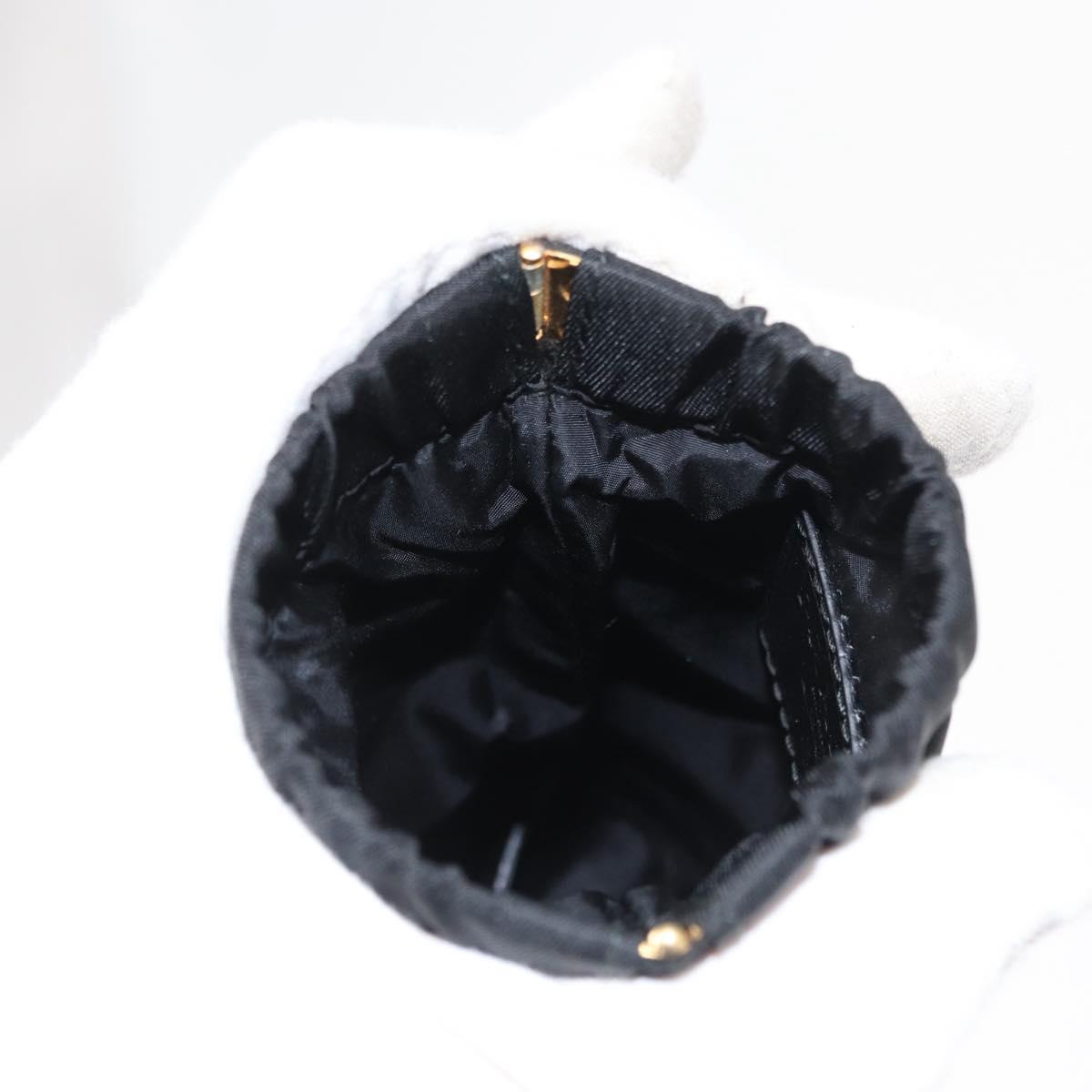 PRADA Pouch Nylon Black Gold Auth 163863