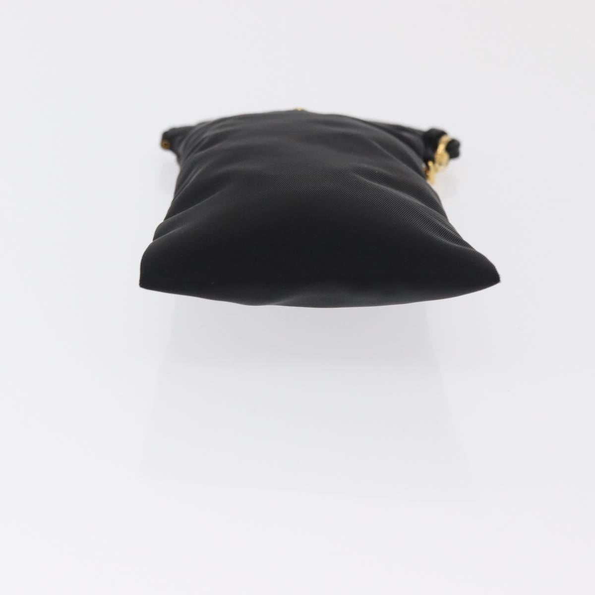 PRADA Pouch Nylon Black Gold Auth 163863