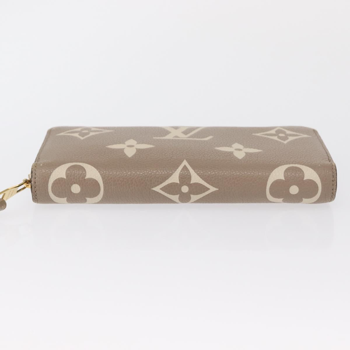 LOUIS VUITTON Bicolor Monogram Empreinte Zippy Wallet Gray M69794 Auth 163886A