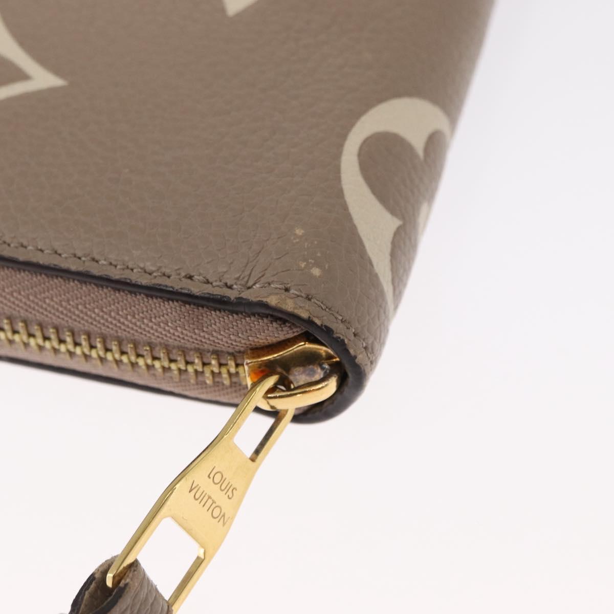 LOUIS VUITTON Bicolor Monogram Empreinte Zippy Wallet Gray M69794 Auth 163886A
