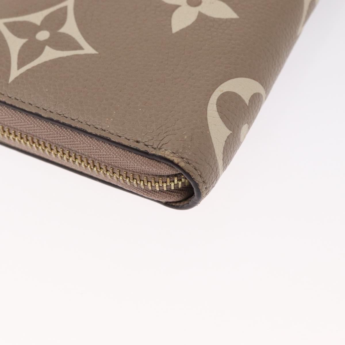 LOUIS VUITTON Bicolor Monogram Empreinte Zippy Wallet Gray M69794 Auth 163886A