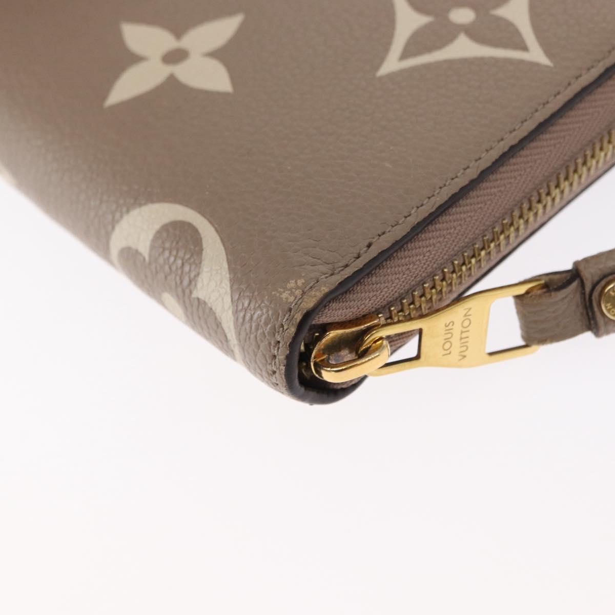 LOUIS VUITTON Bicolor Monogram Empreinte Zippy Wallet Gray M69794 Auth 163886A