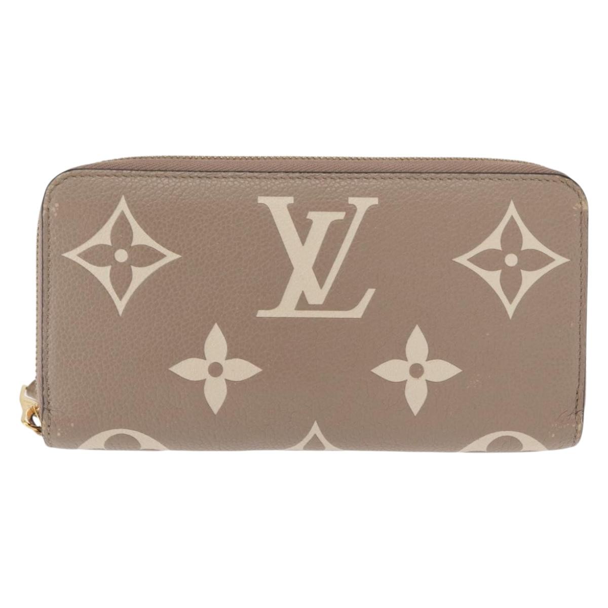 LOUIS VUITTON Bicolor Monogram Empreinte Zippy Wallet Gray M69794 Auth 163886A