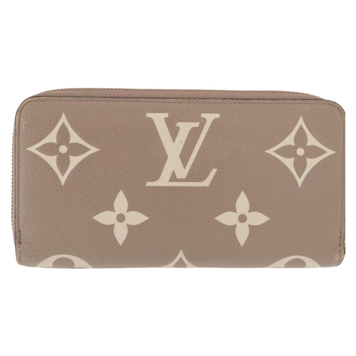 LOUIS VUITTON Bicolor Monogram Empreinte Zippy Wallet Gray M69794 Auth 163886A