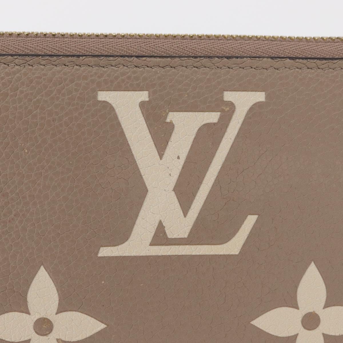 LOUIS VUITTON Bicolor Monogram Empreinte Zippy Wallet Gray M69794 Auth 163886A
