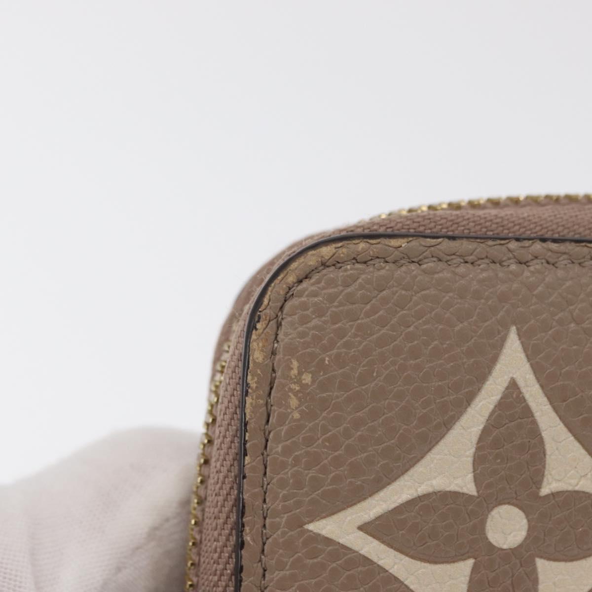 LOUIS VUITTON Bicolor Monogram Empreinte Zippy Wallet Gray M69794 Auth 163886A