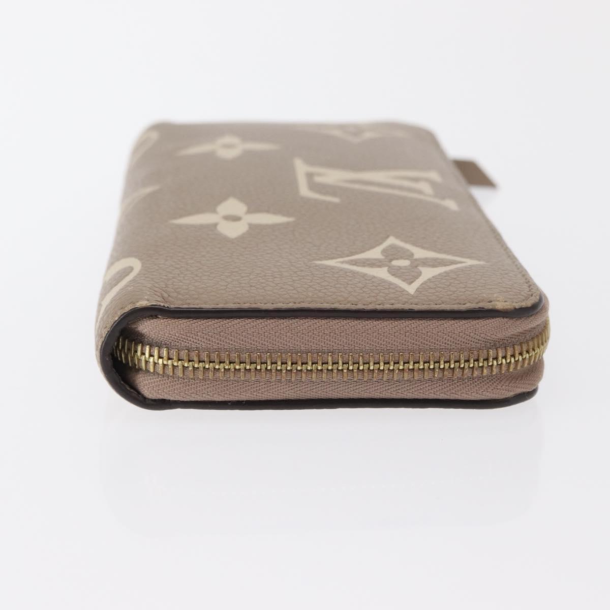 LOUIS VUITTON Bicolor Monogram Empreinte Zippy Wallet Gray M69794 Auth 163886A