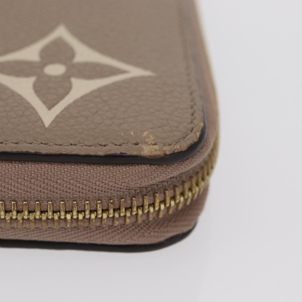 LOUIS VUITTON Bicolor Monogram Empreinte Zippy Wallet Gray M69794 Auth 163886A