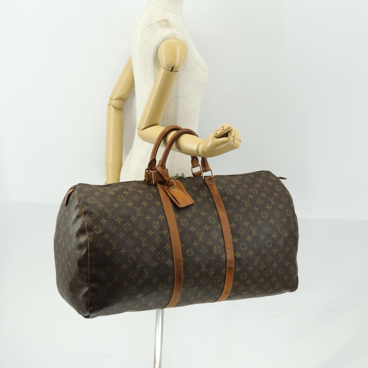 LOUIS VUITTON Monogram Keepall 60 Boston Bag M41422 LV Auth 163895