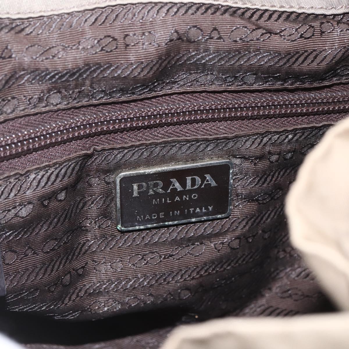 PRADA Backpack Nylon Khaki Silver Auth 163902