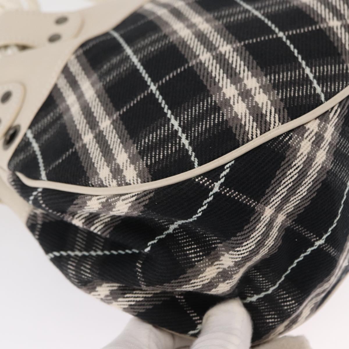 BURBERRY Nova Check Blue Label Hand Bag Canvas Black Auth 163921