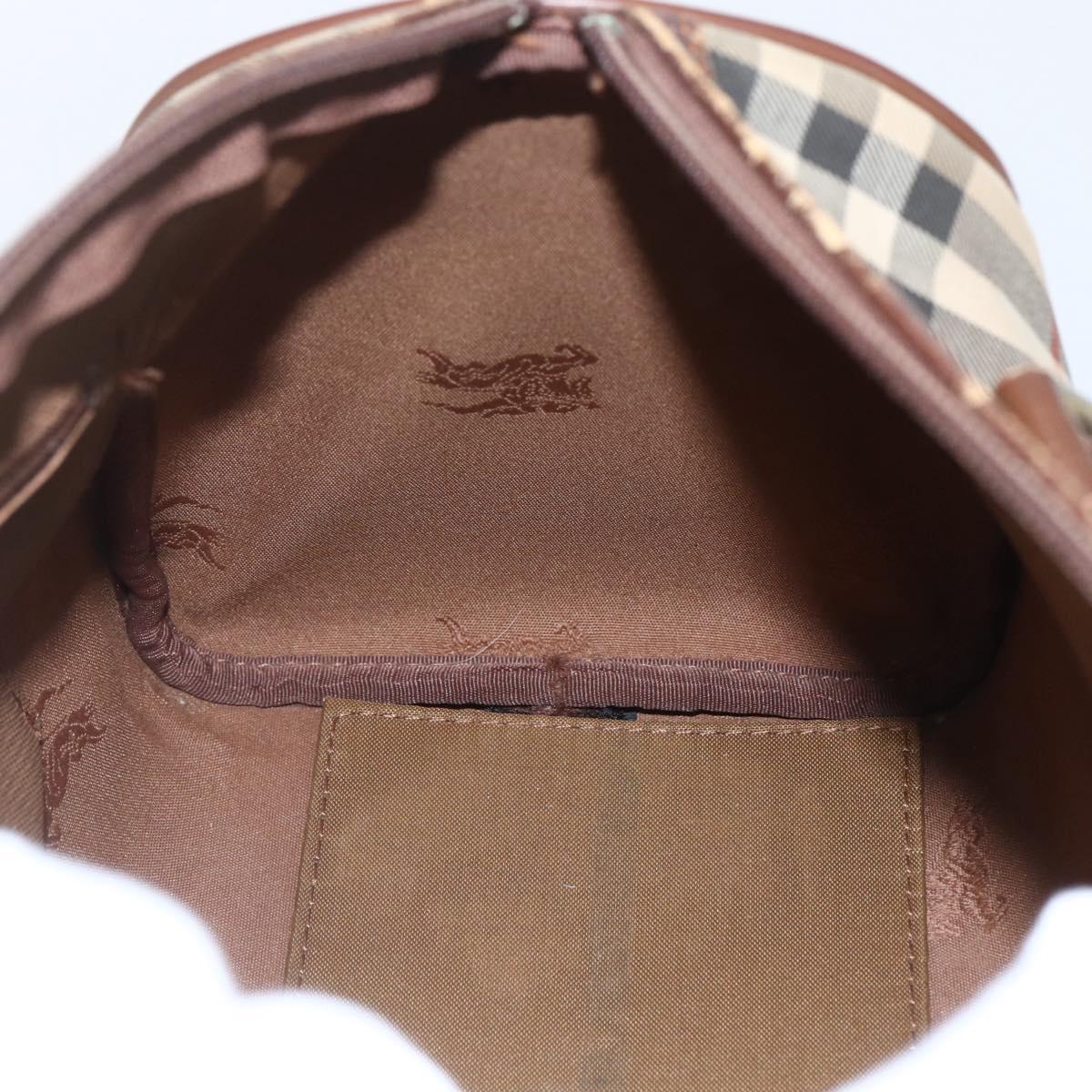 Burberrys Nova Check Hand Bag 2way Beige Silver Auth 163930