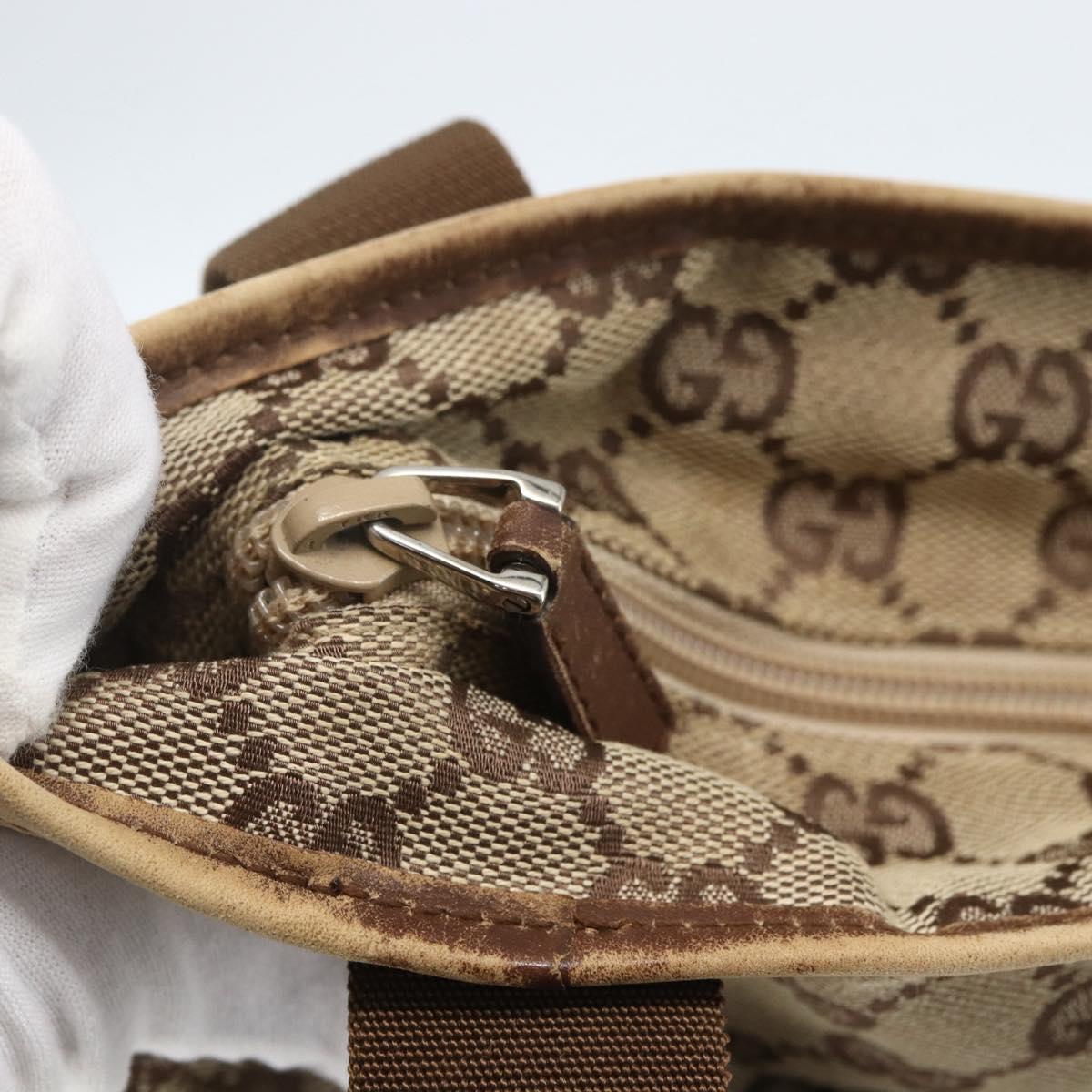 GUCCI GG Canvas Tote Bag Beige Silver 28893 Auth 163948