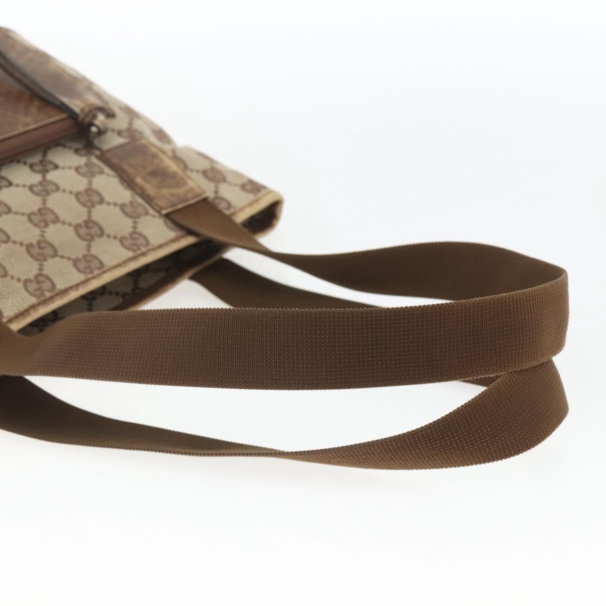 GUCCI GG Canvas Tote Bag Beige Silver 28893 Auth 163948