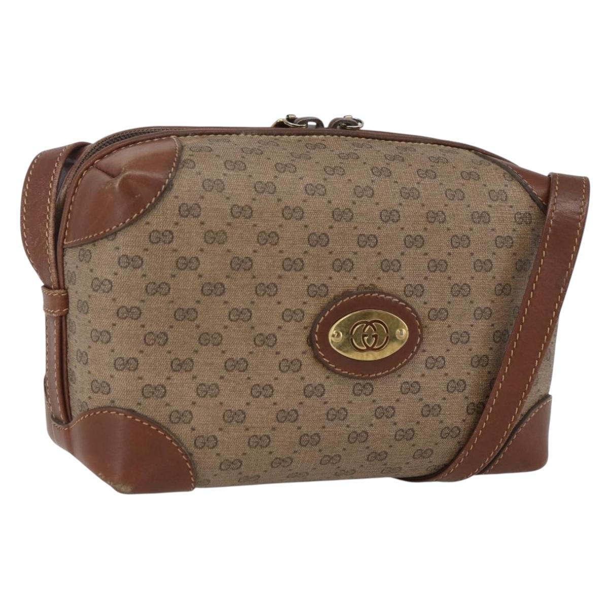 GUCCI Micro GG Supreme Shoulder Bag PVC Beige Gold 007 101 5294 Auth 163950