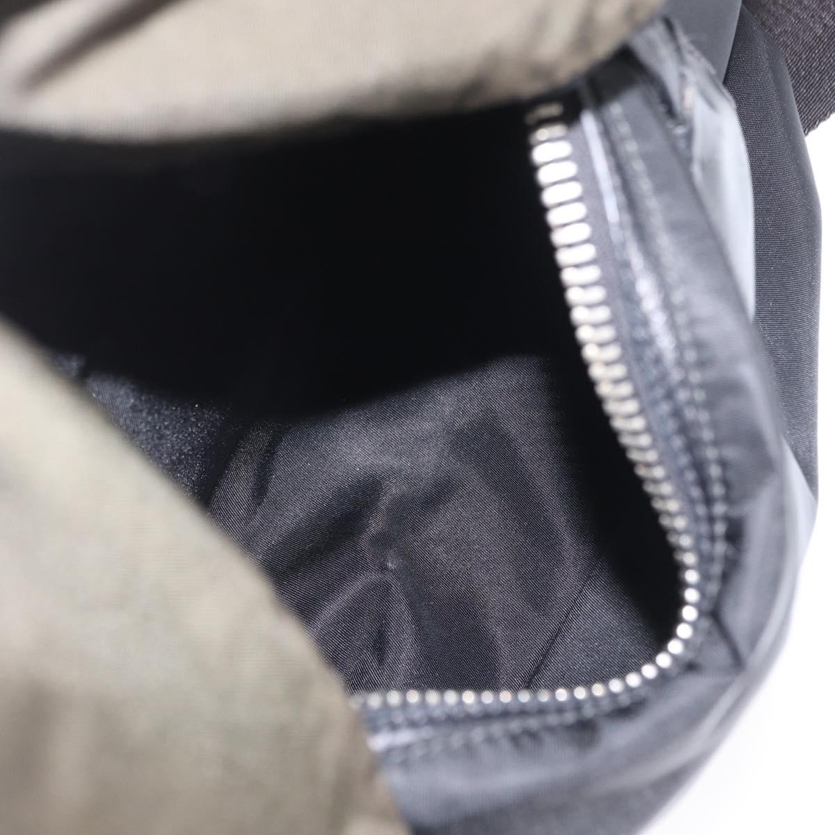PRADA Hand Bag Nylon 2way Khaki Silver Auth 163952