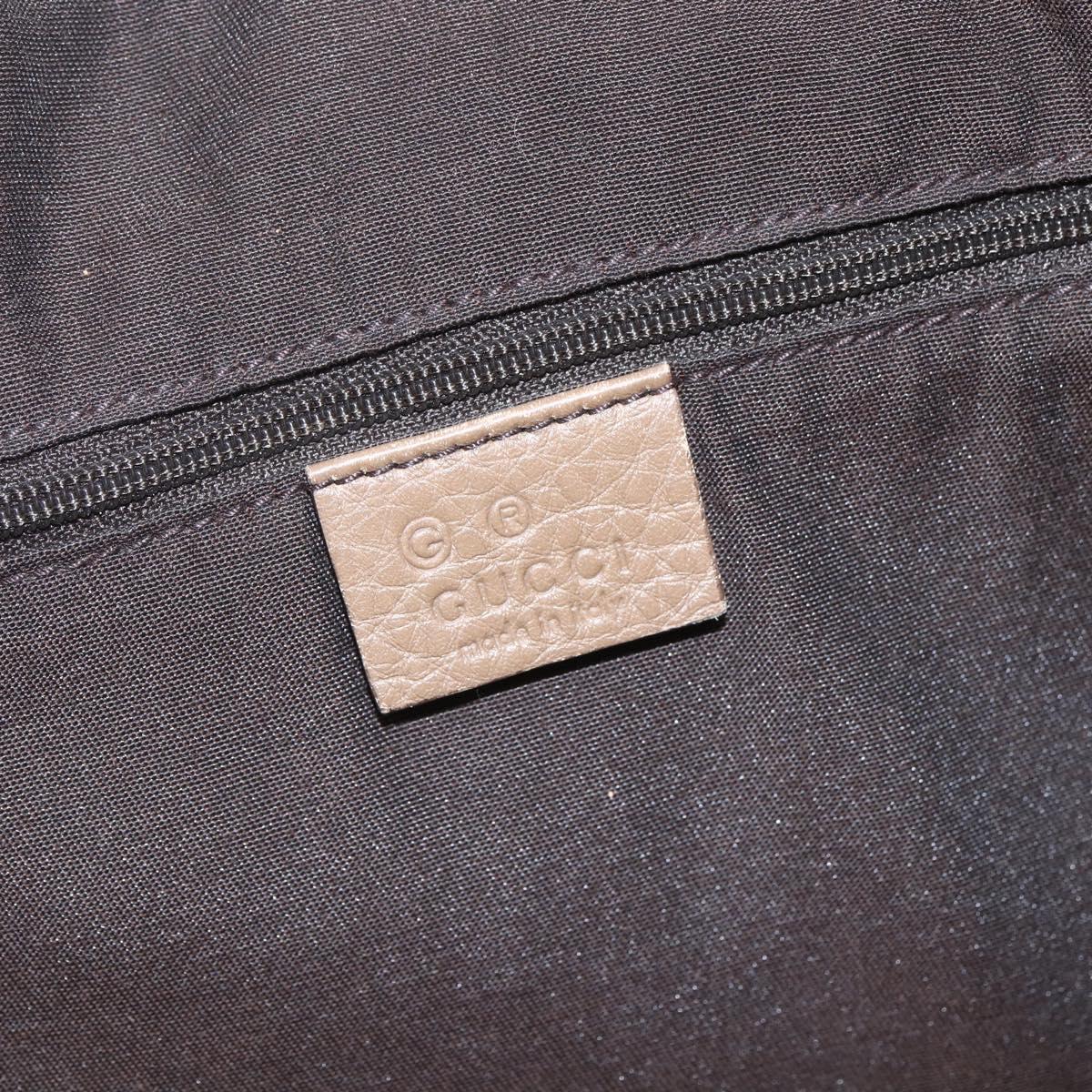 GUCCI Tote Bag Leather 2way Brown Silver 339550 Auth 163953