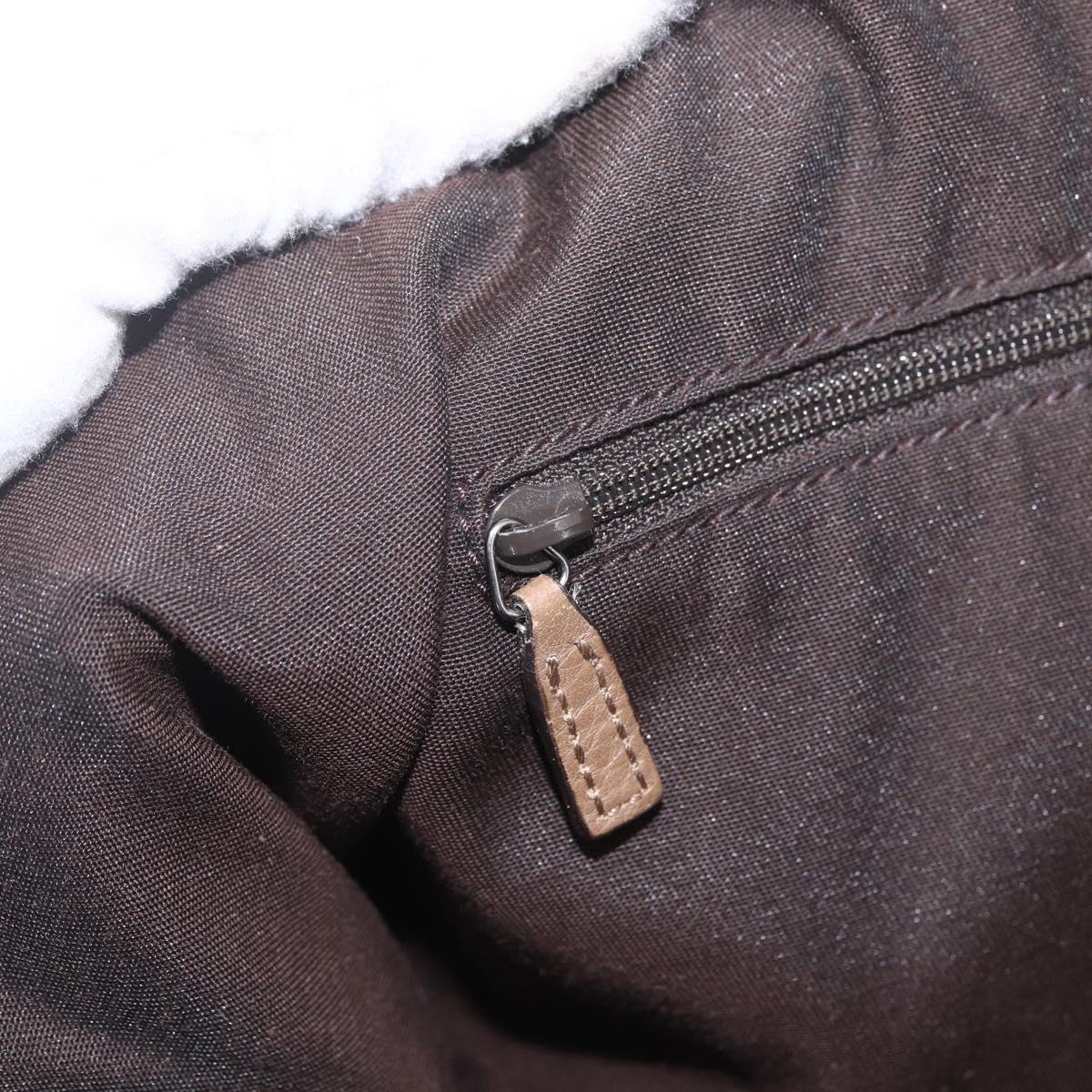 GUCCI Tote Bag Leather 2way Brown Silver 339550 Auth 163953