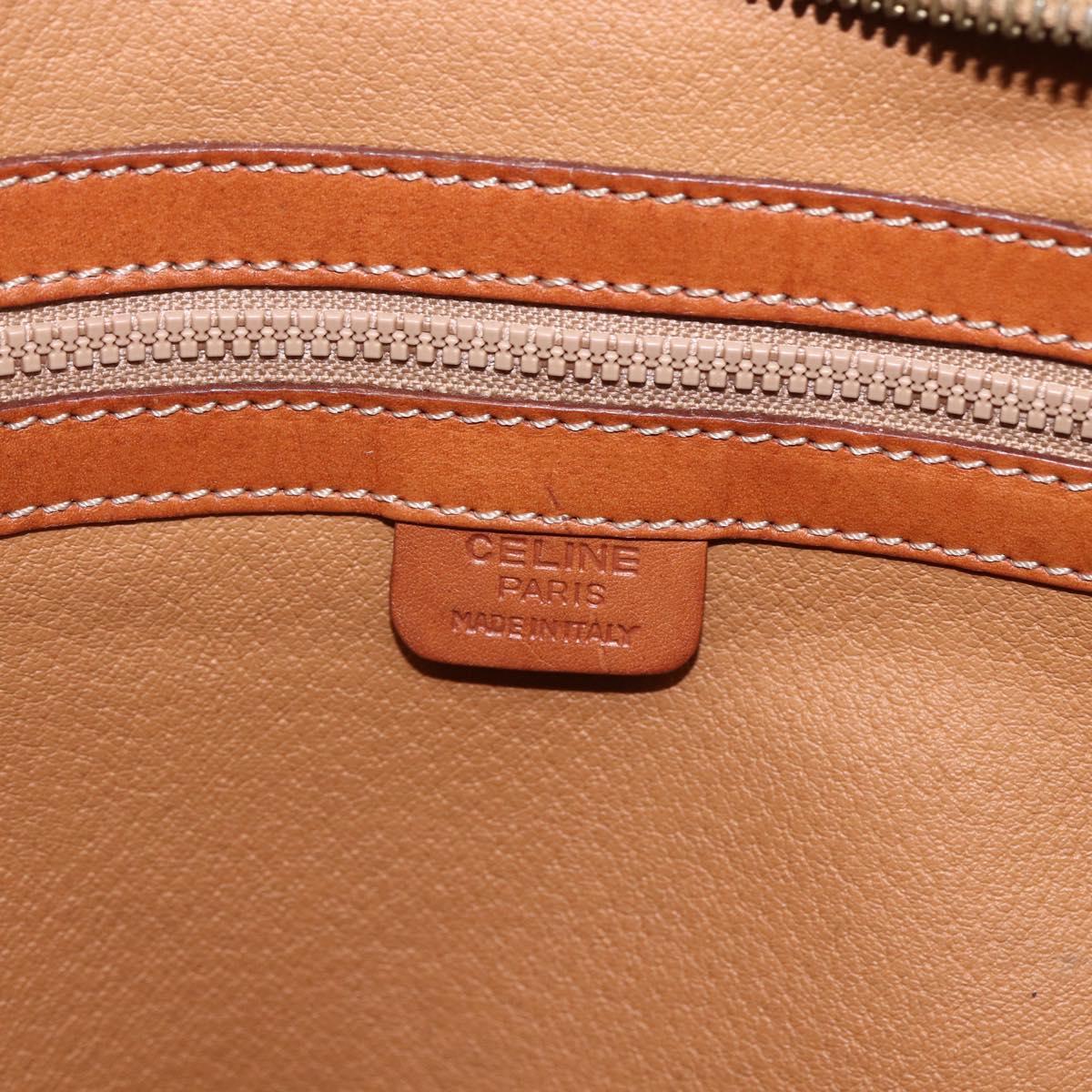 CELINE Macadam Canvas Tote Bag PVC Leather Brown Gold Auth 163954