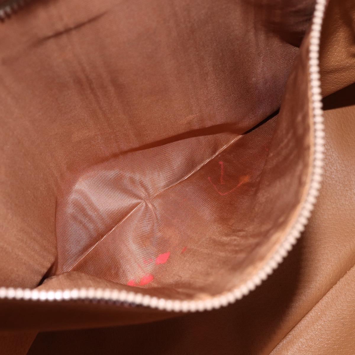 CELINE Macadam Canvas Tote Bag PVC Leather Brown Gold Auth 163954