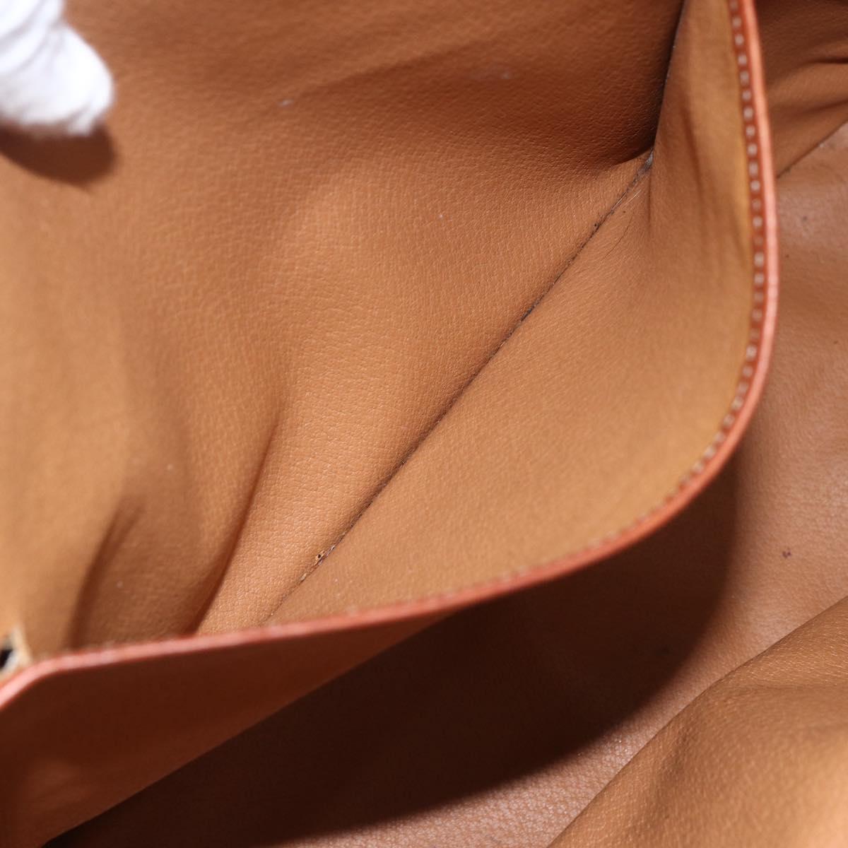 CELINE Macadam Canvas Tote Bag PVC Leather Brown Gold Auth 163954