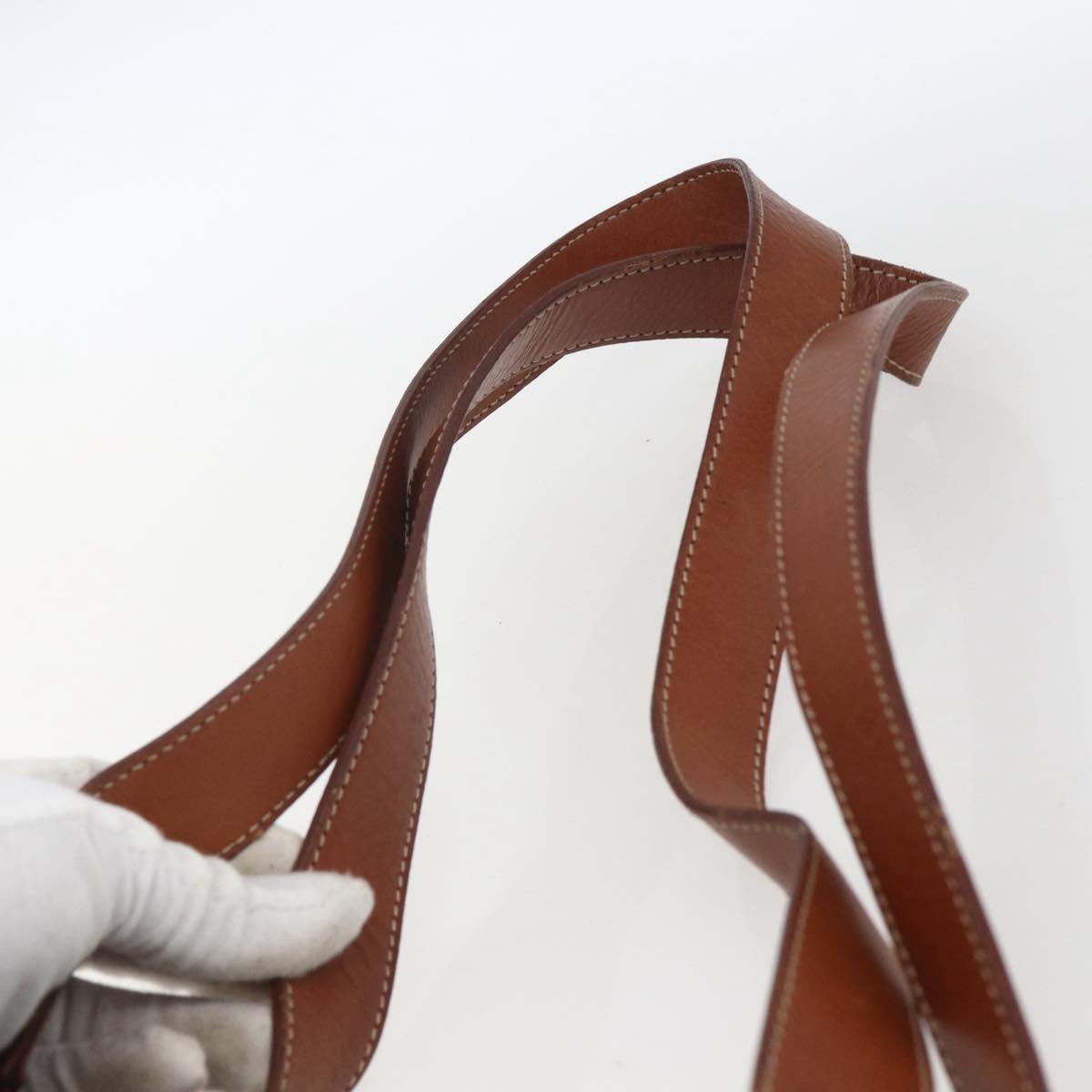 CELINE Macadam Canvas Tote Bag PVC Leather Brown Gold Auth 163954