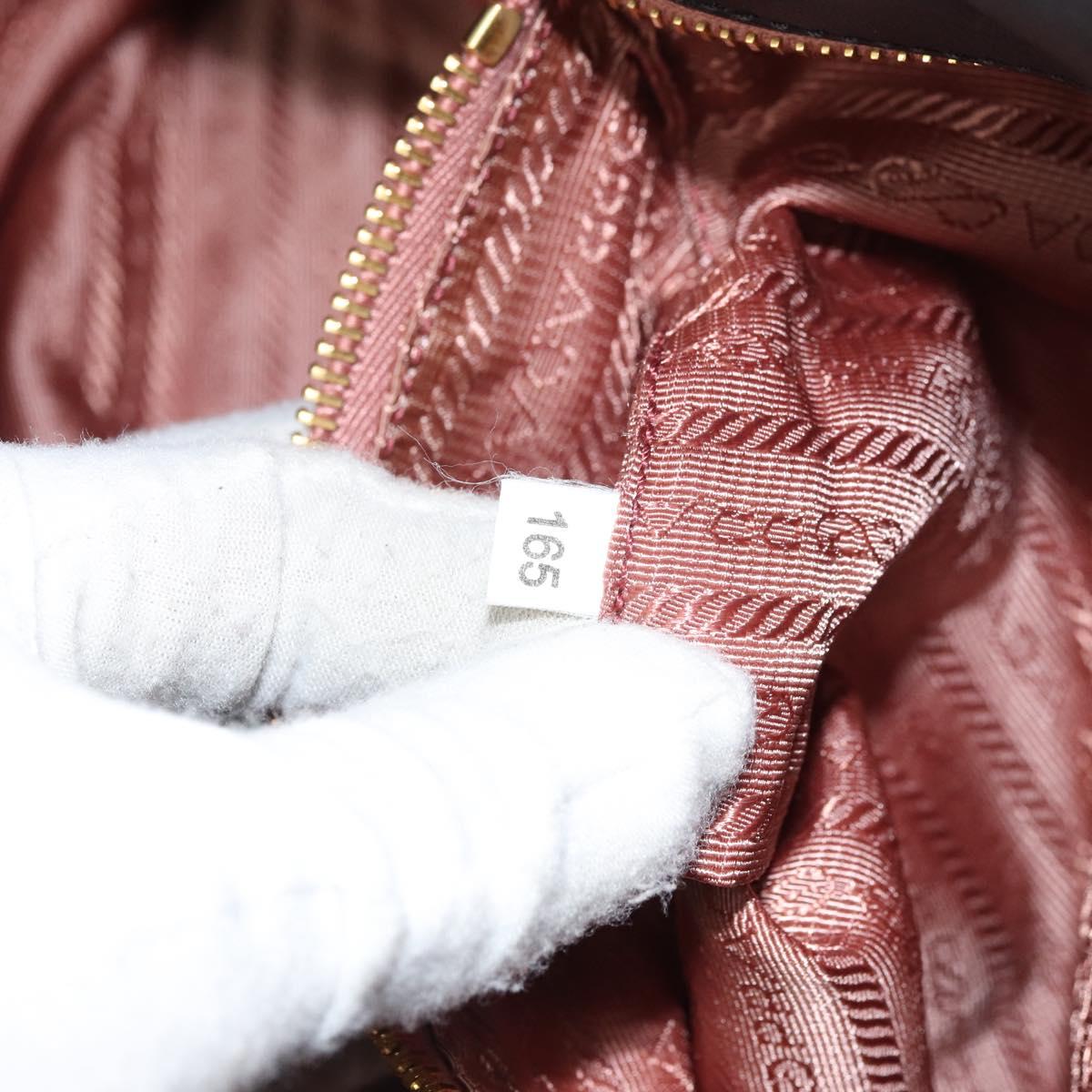 PRADA Hand Bag Nylon Black Gold Auth 163957