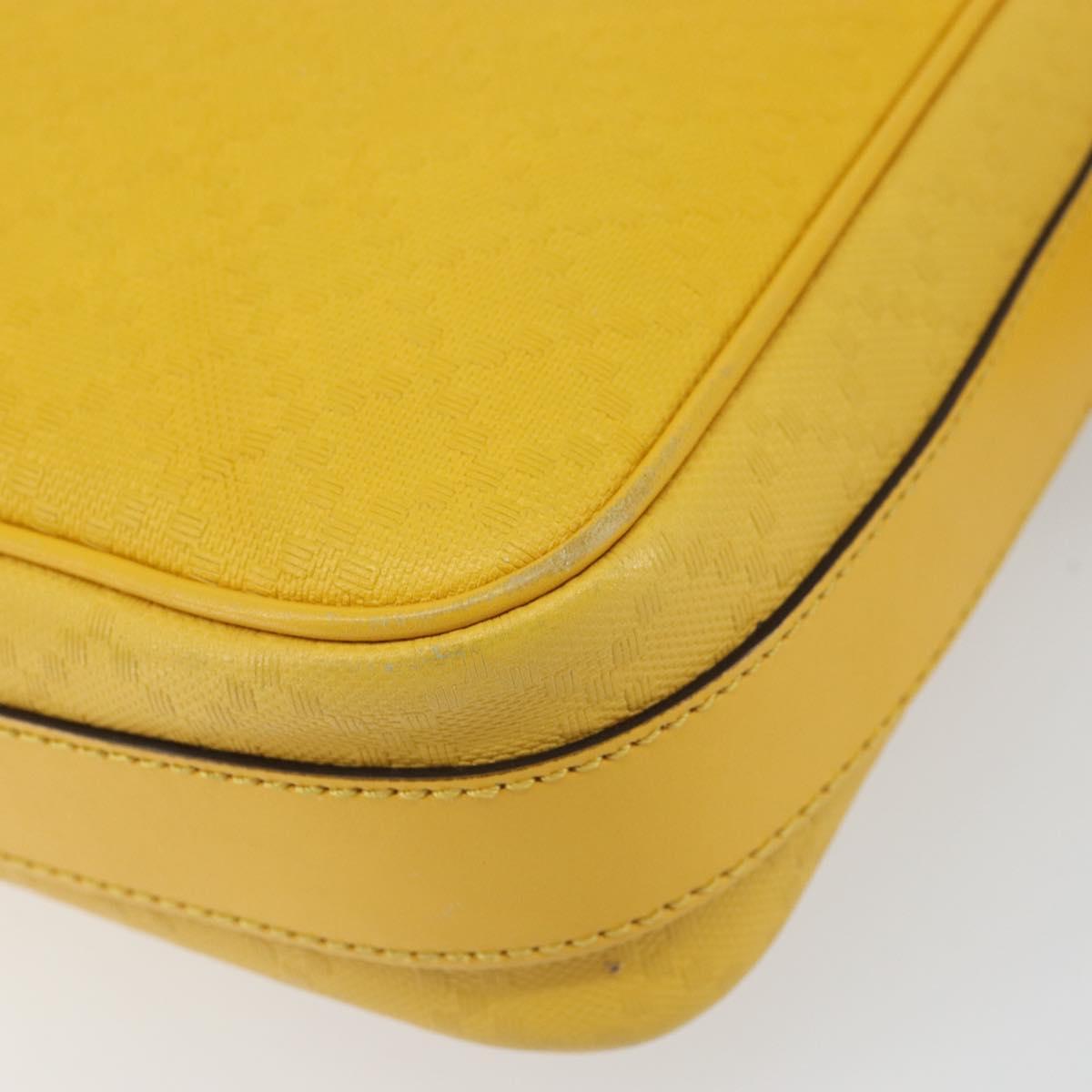 GUCCI Diamante Shoulder Bag Leather Yellow Gold 201448 Auth 163973