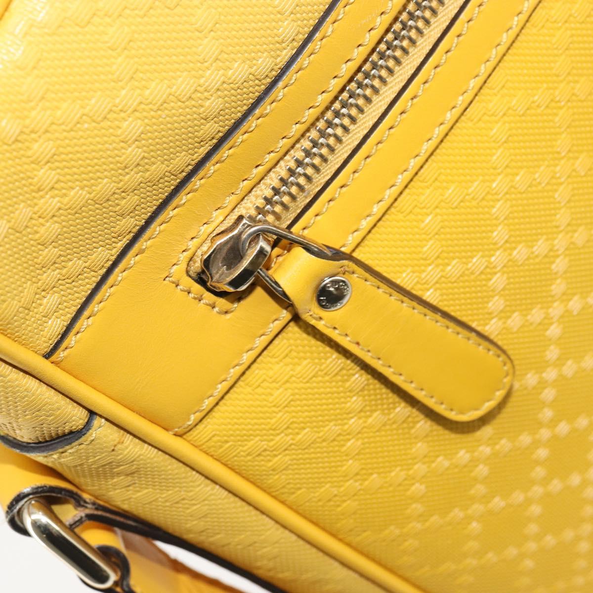 GUCCI Diamante Shoulder Bag Leather Yellow Gold 201448 Auth 163973