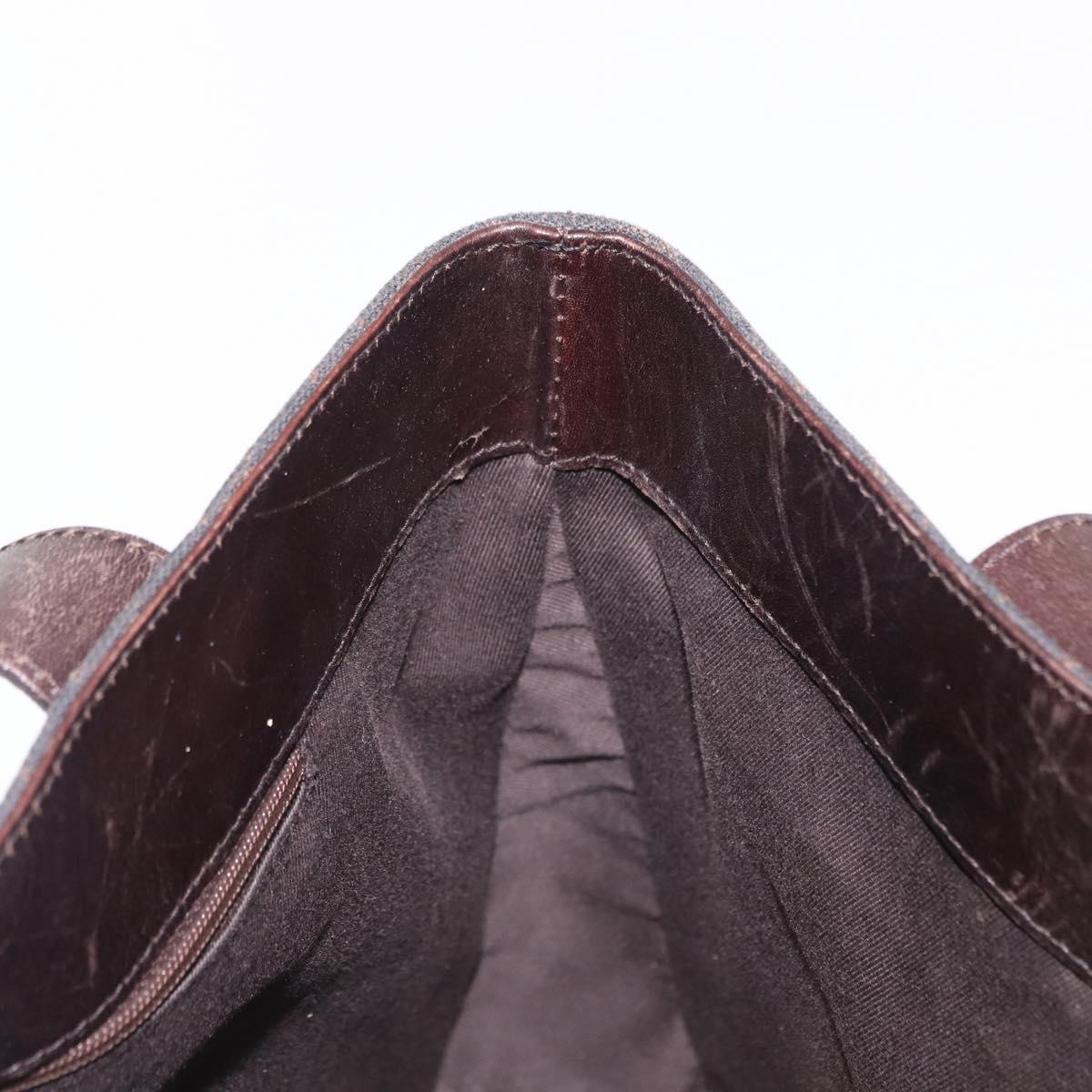GUCCI GG Canvas Tote Bag Brown Silver 73983 Auth 163974