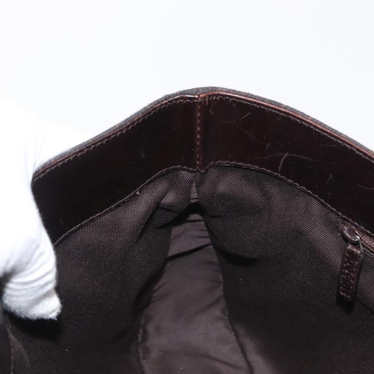 GUCCI GG Canvas Tote Bag Brown Silver 73983 Auth 163974